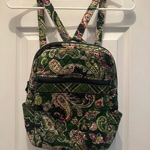 Vera Bradley Green and Pink Paisley Backpack - NWOT